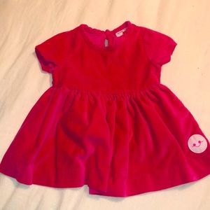 Never worn infant magenta velour dress6-12 months